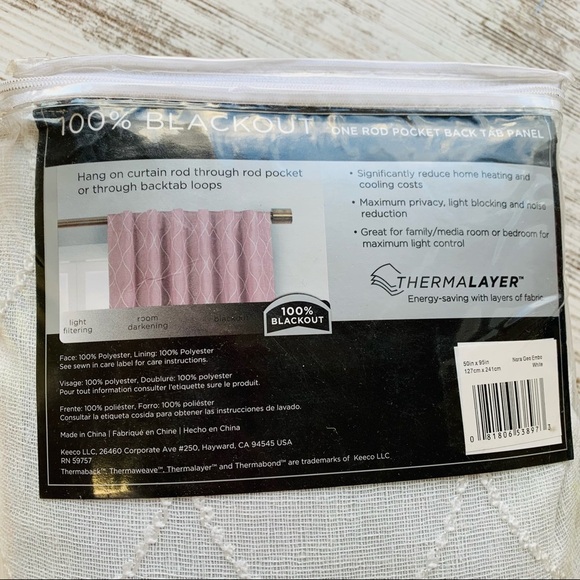 RED BARREL STUDIO Gosse Max Blackout Curtain Panel White 50 x 95 NEW NIP - Picture 6 of 8